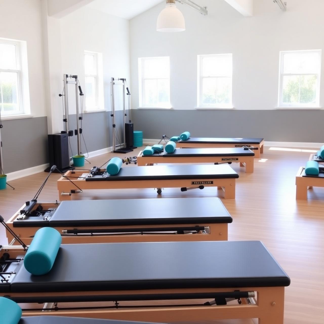 Sala de Pilates com aparelhos